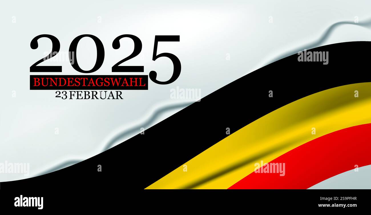 Bundestagswahl 23 février 2025 Design Illustration de Vecteur