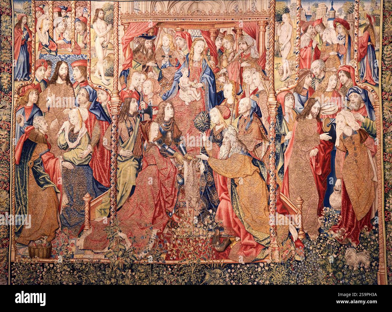 JAN VAN ROOME (ACTIF 1498-1521), DESSINATEUR ; PIETER VAN AELST (ENVIRON 1450-1533), TISSERAND, les prophéties sont accomplies à la naissance du fils de Dieu, Banque D'Images