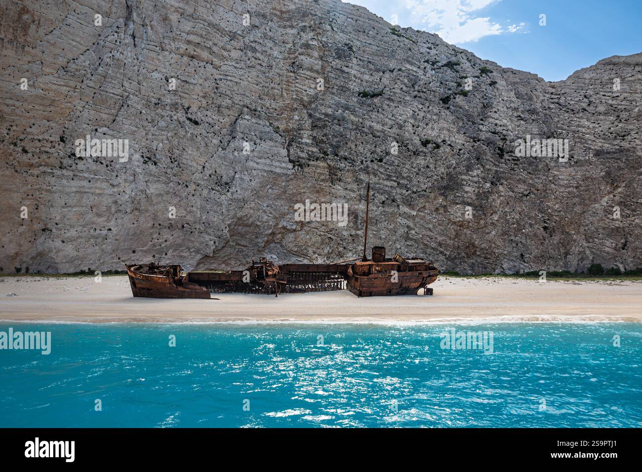 Célèbre naufrage de Navagio Beach situé sur l'île grecque de Zakynthos Banque D'Images