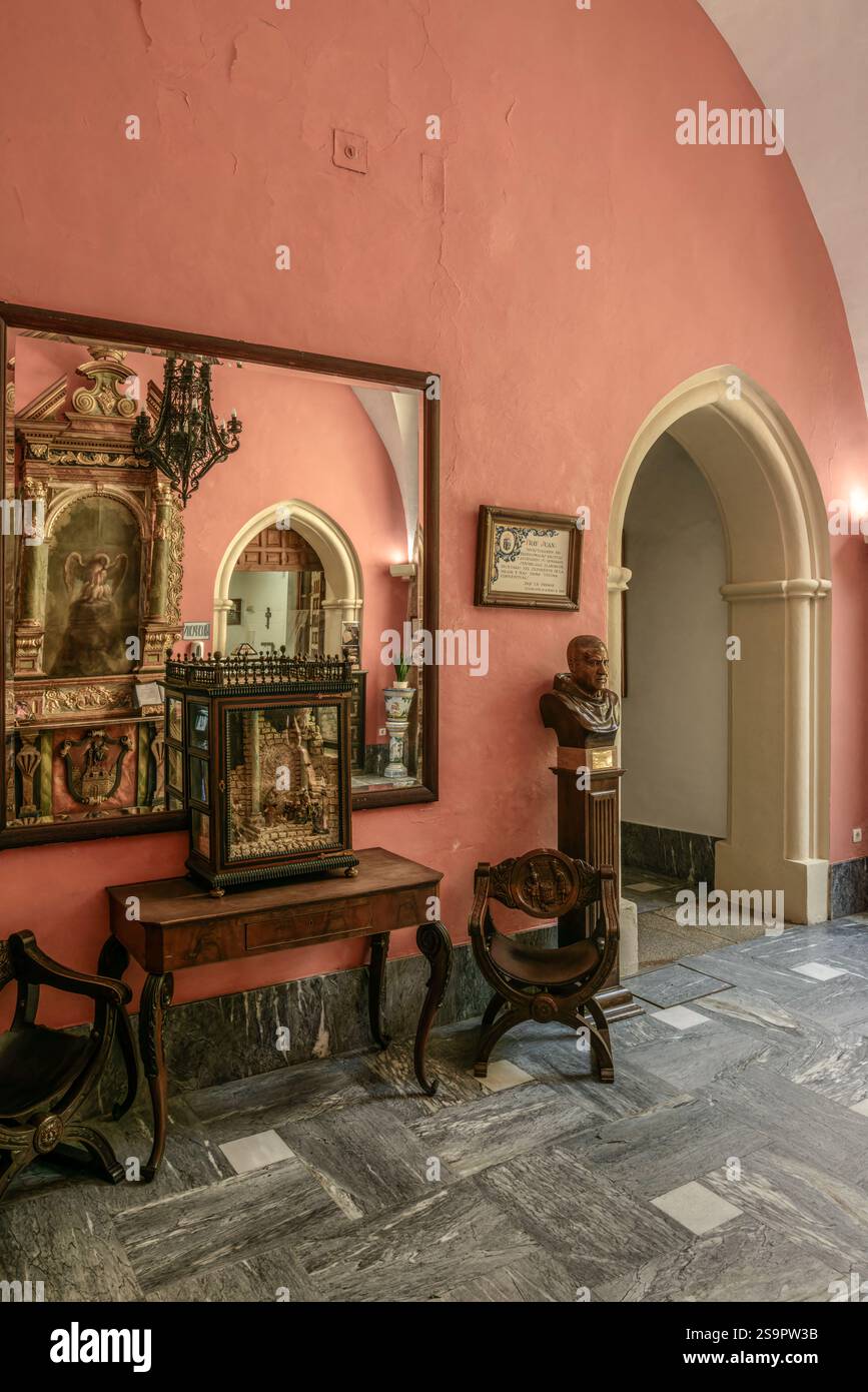 Réception Hôtel Hospedería (Hotel-Hostel) Monastère de Guadalupe dans la ville de Guadalupe, province de Caceres, communauté autonome d'Espagne, Europe Banque D'Images