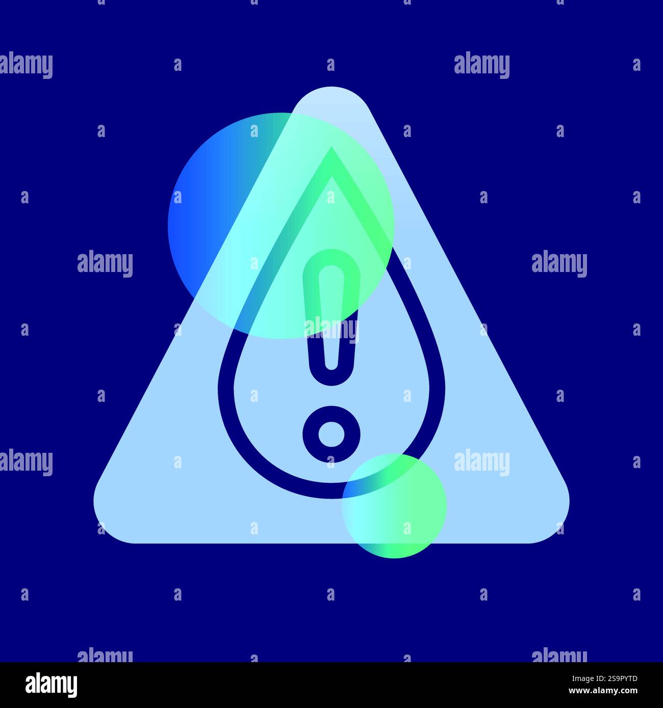 Illustration du glassmorphisme de crise de l'eau. Éléments de flou de transparence. Conception en couches de l'interface utilisateur. Illustration de Vecteur