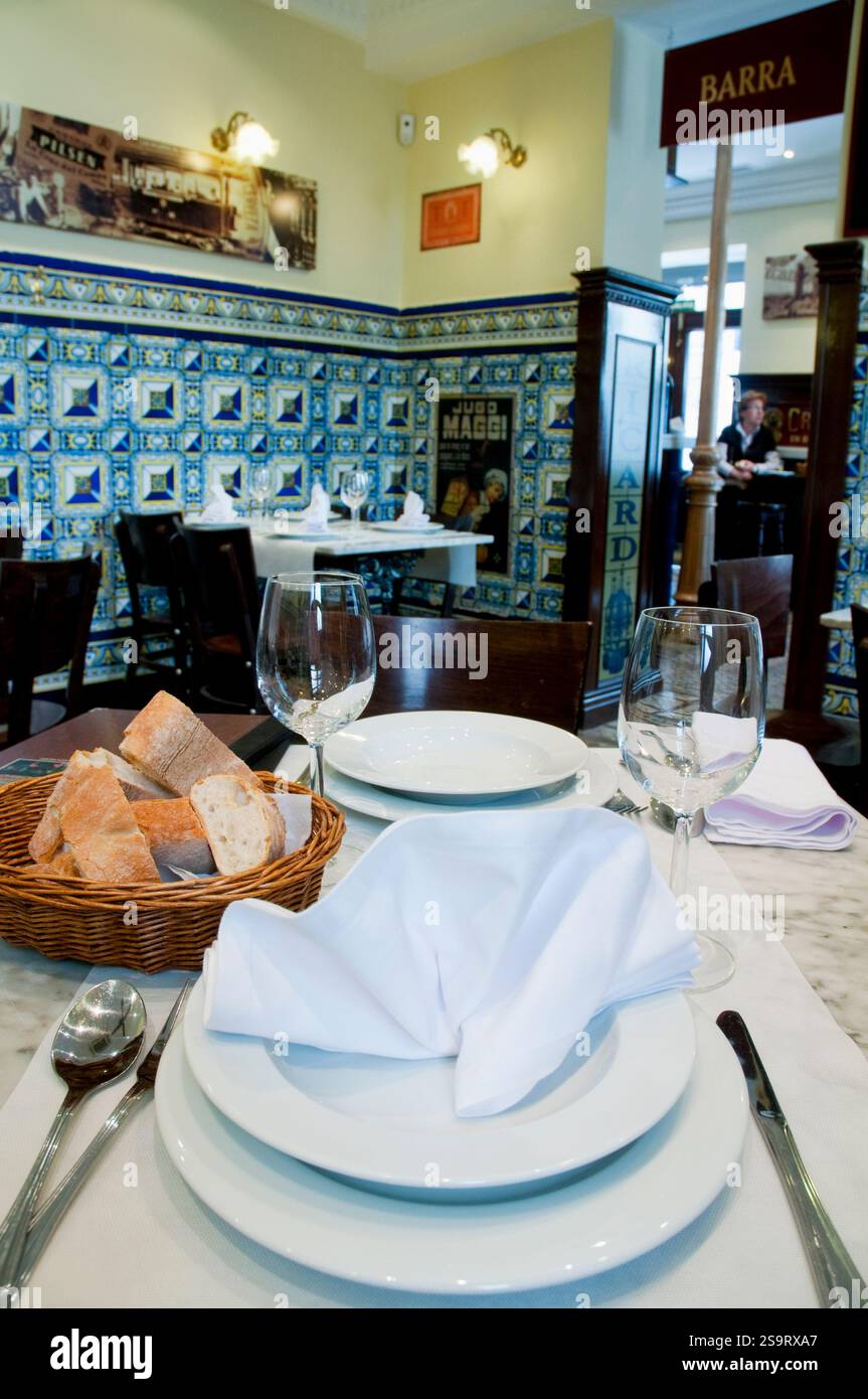 Restaurant, une vue. Madrid, Espagne. Banque D'Images