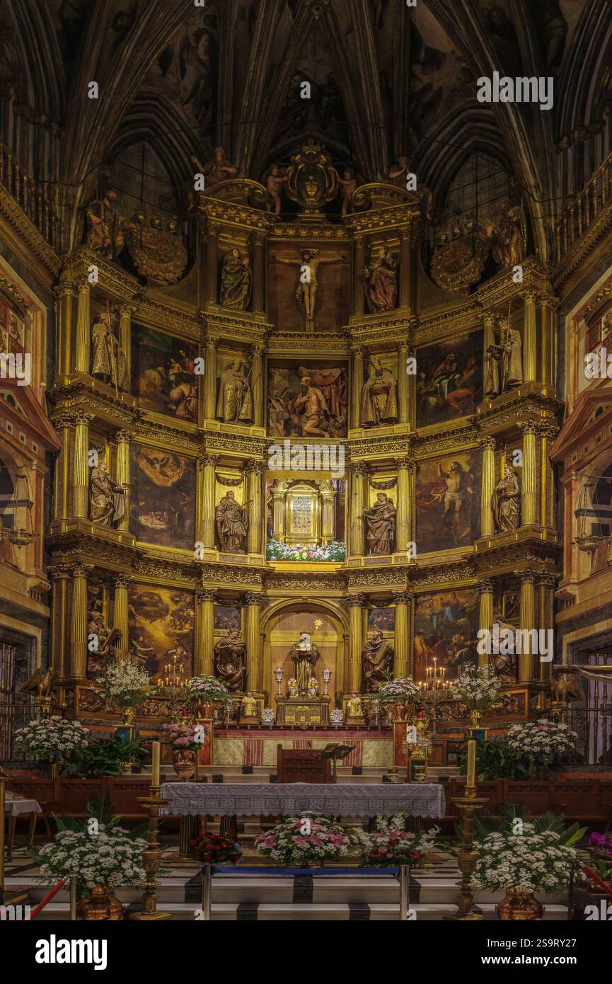 Monastère royal de Santa Maria de Guadalupe, franciscain, architecture gothique, ville de Guadalupe, province de Caceres. Estrémadure, Espagne, Europe. Banque D'Images