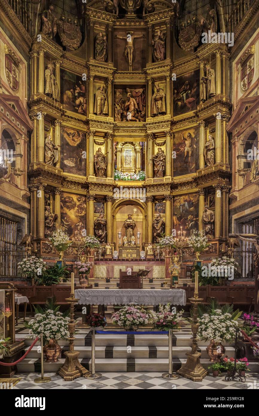 Monastère royal de Santa Maria de Guadalupe, franciscain, architecture gothique, ville de Guadalupe, province de Caceres. Estrémadure, Espagne, Europe. Banque D'Images