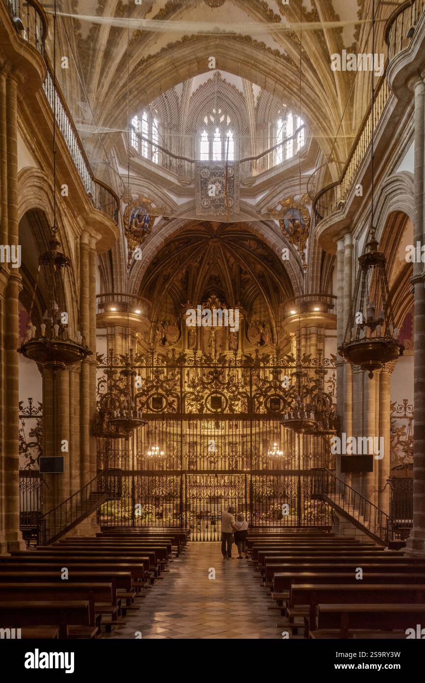 Monastère royal de Santa Maria de Guadalupe, franciscain, architecture gothique, ville de Guadalupe, province de Caceres. Estrémadure, Espagne, Europe. Banque D'Images