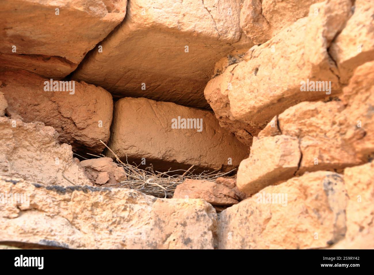 Briques du temple Dub lal Makh à côté du ziggourat dans l'ancien Ur, temple sumérien, Irak Banque D'Images