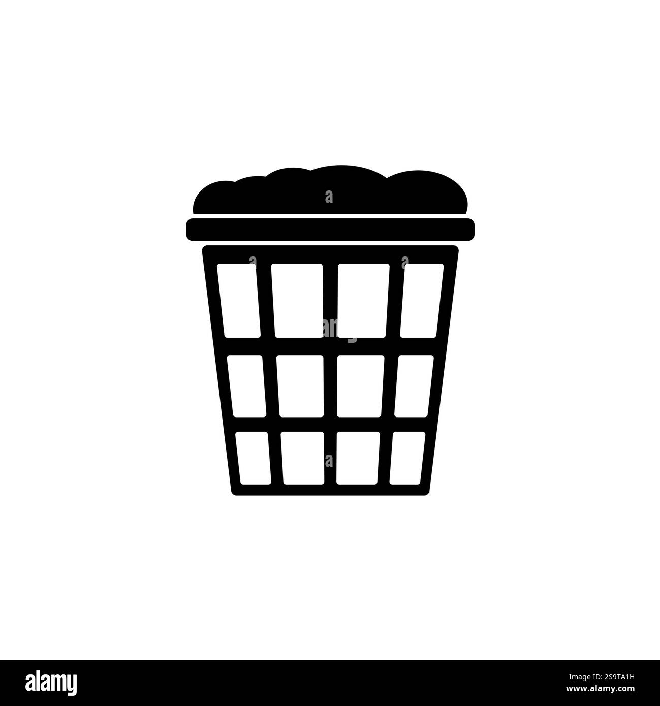 Icône de vecteur plat solide de panier à linge isolé sur fond blanc. Illustration de Vecteur