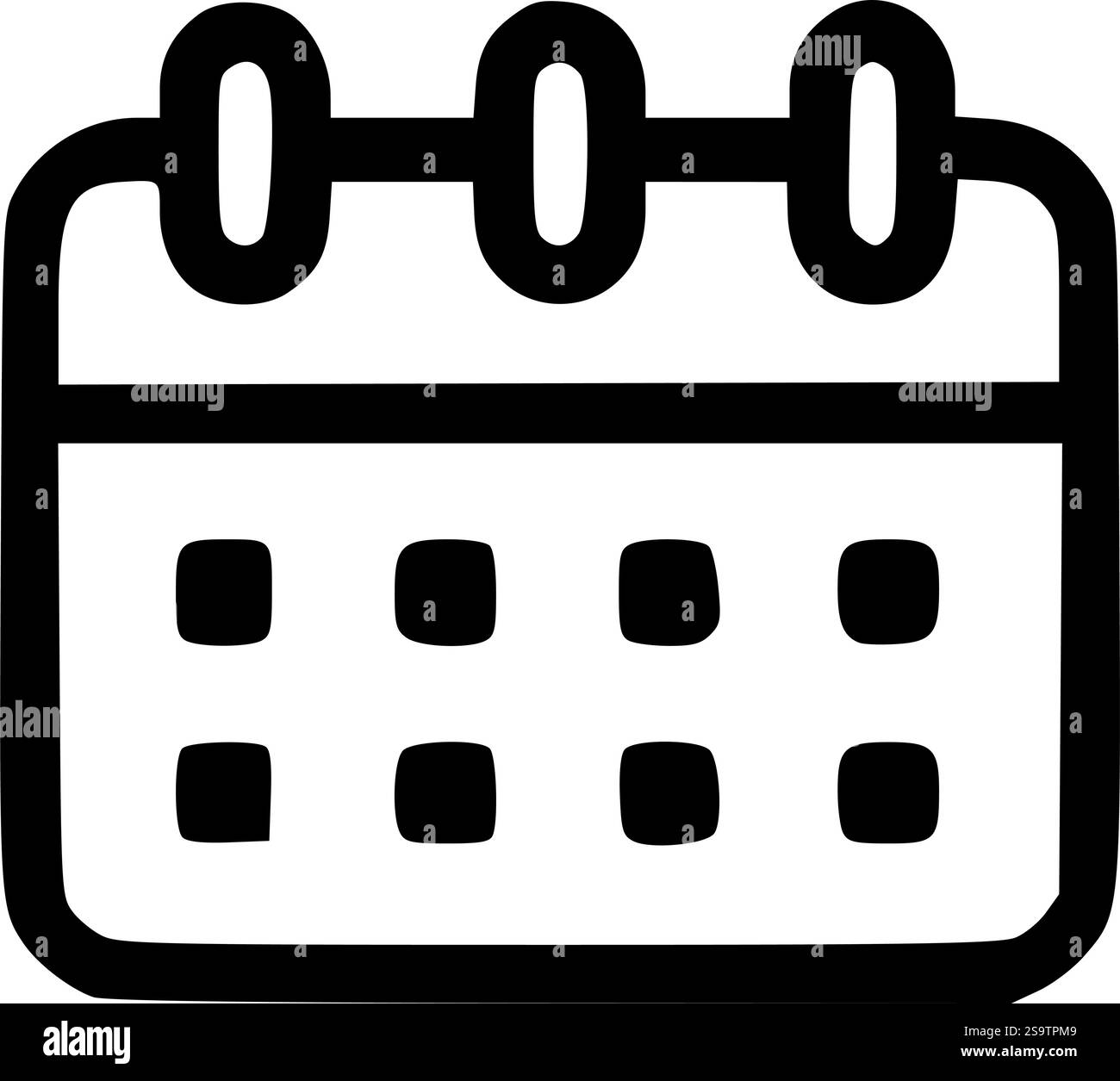 Calendrier contour, icône, vecteur, silhouette et calendrier simple pour des projets de conception polyvalents Illustration de Vecteur