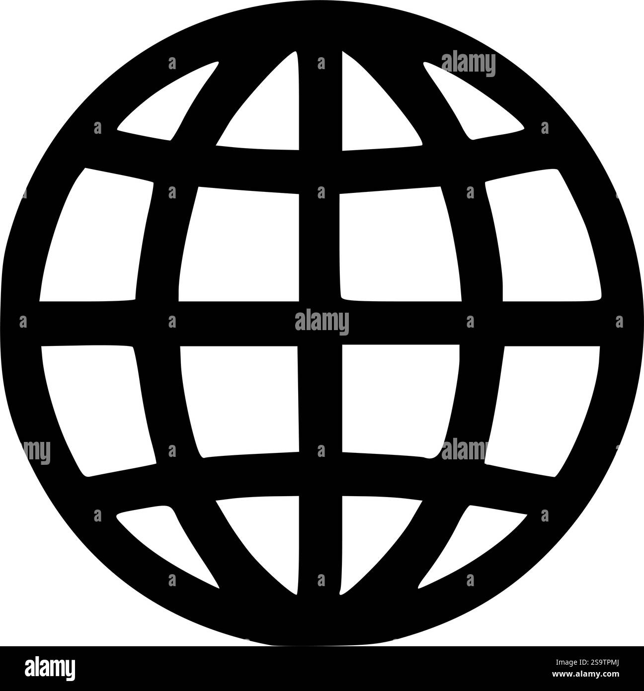Simple world map outline Banque d'images noir et blanc - Alamy