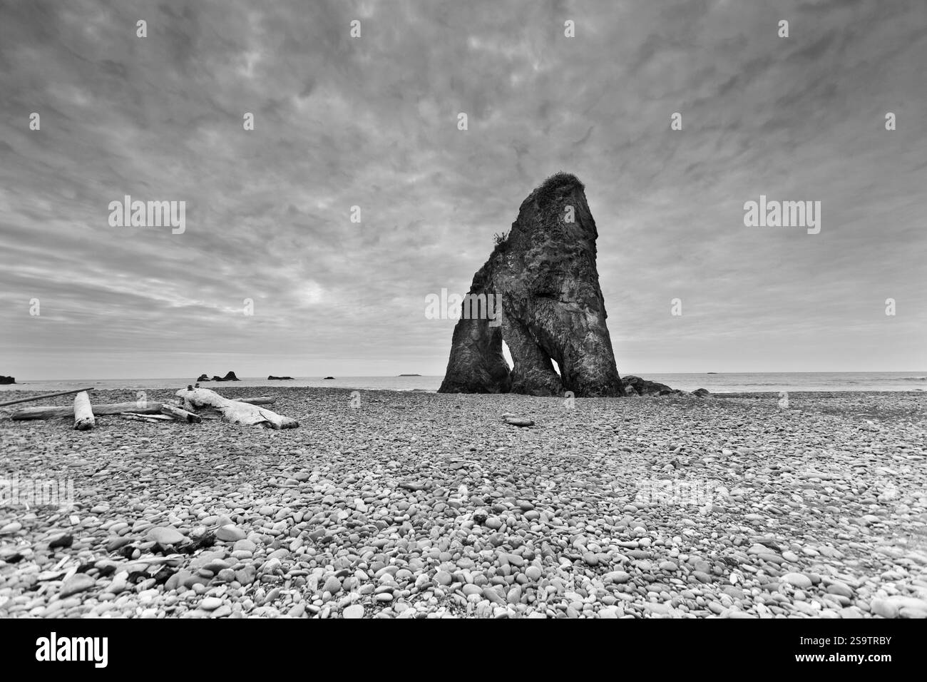 Une pile de mer à Caon Beach Banque D'Images