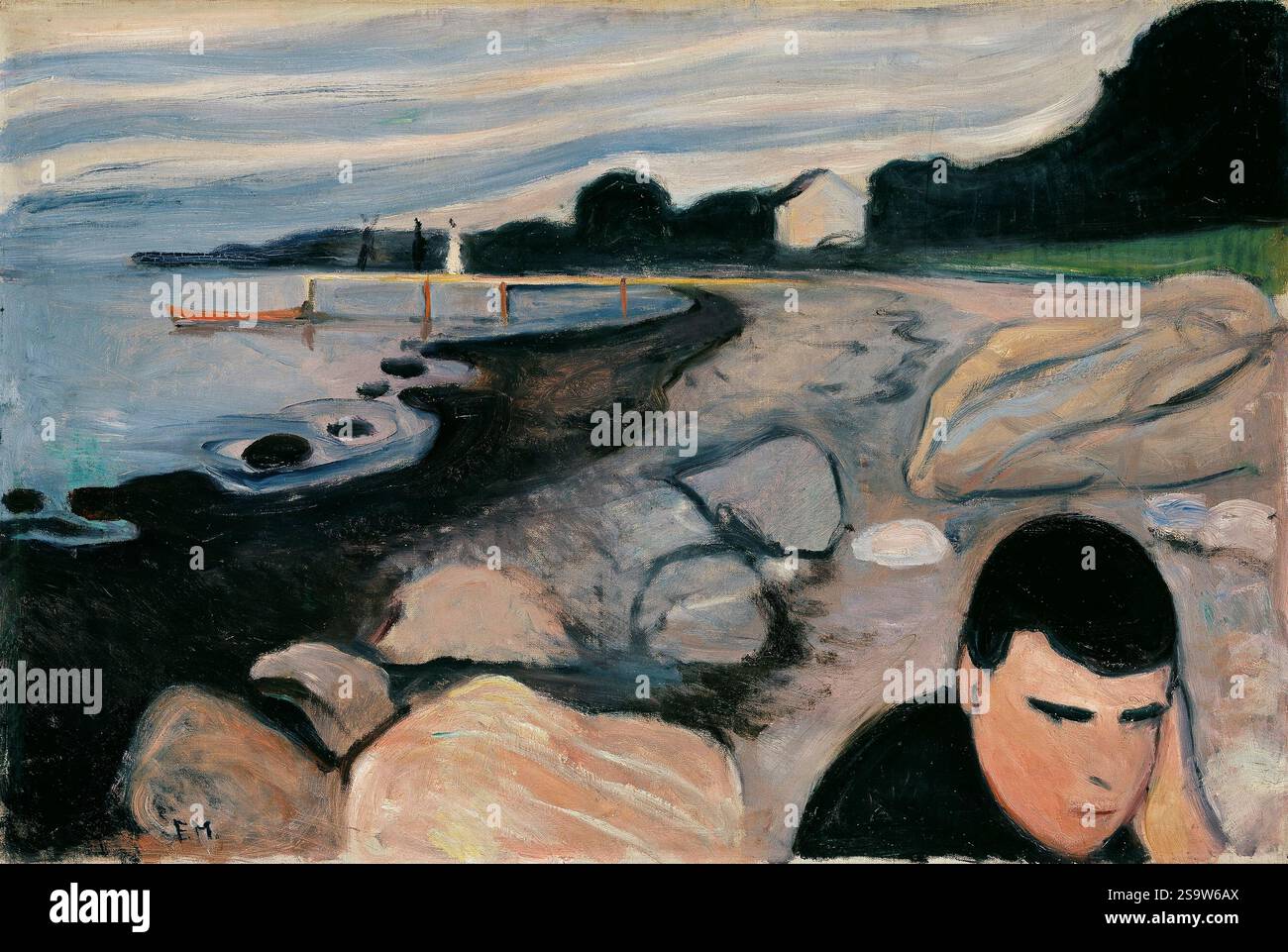 Mélancolie. Edvard Munch. Probablement 1892. Banque D'Images