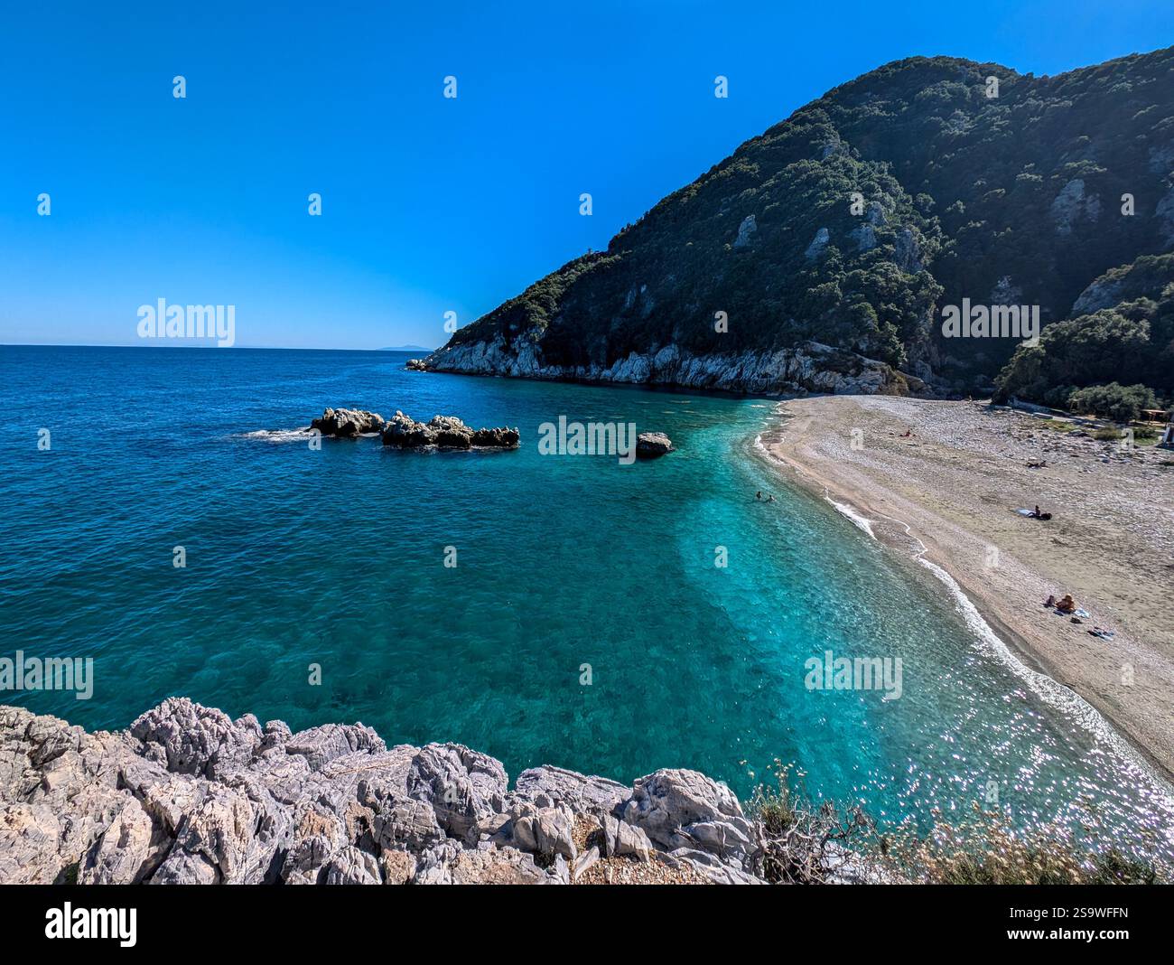 Damouchari Beach est situé dans la partie orientale de la péninsule du Pélion en Grèce. Banque D'Images