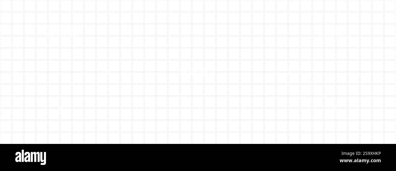 Page de raboteuse de journal avec grille carrée en pointillés. Texture de papier graphique carré simple. Arrière-plan rétro de motif de carnet à balles. Papier peint de feuille de maths d'école répétée. Modèle de classeur vectoriel Illustration de Vecteur