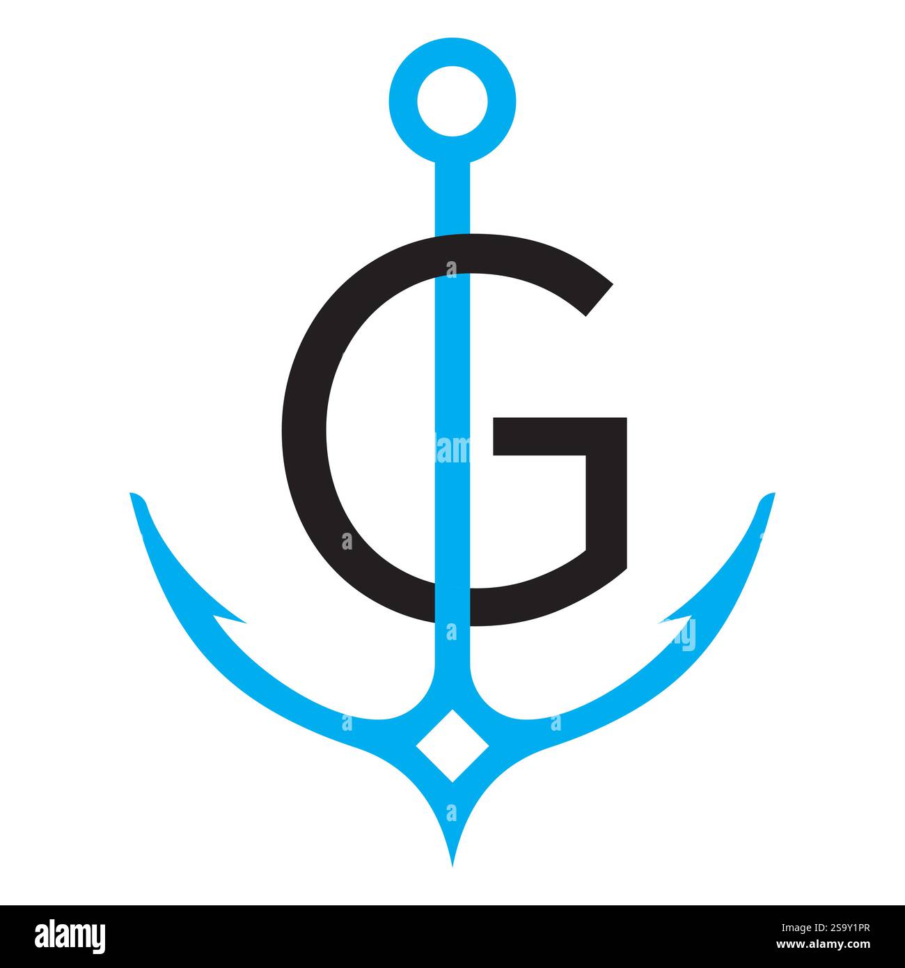 Lettre initiale G Anchor logo Design concept pour bateau, navire, yacht, symbole de transport nautique Illustration de Vecteur