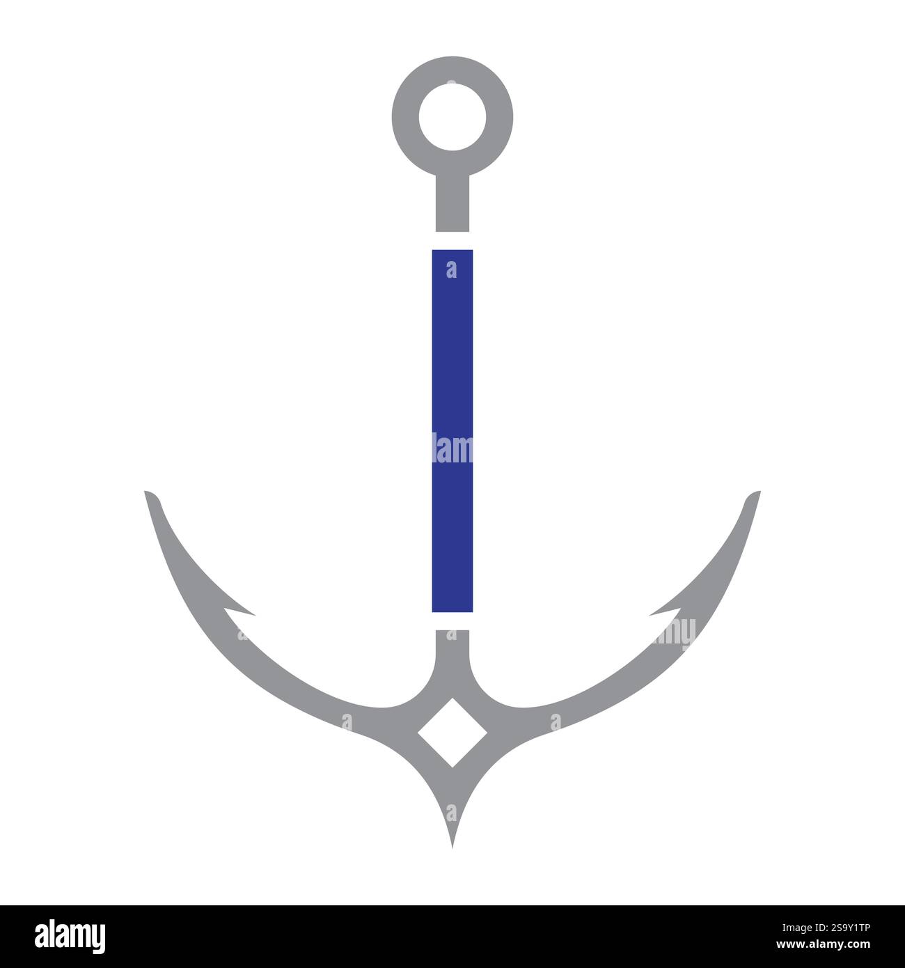 Lettre initiale I Anchor logo Design concept pour bateau, navire, yacht, symbole de transport nautique Illustration de Vecteur