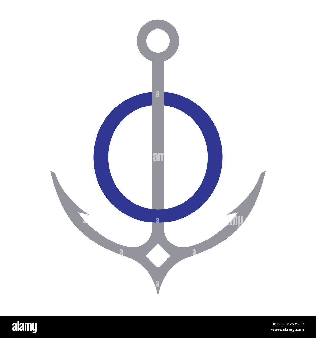 Lettre initiale O Anchor logo Design concept pour bateau, navire, yacht, symbole de transport nautique Illustration de Vecteur