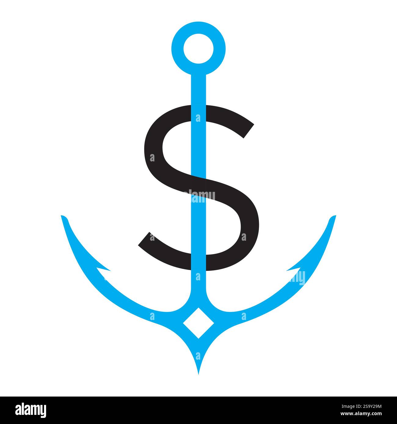 Lettre initiale S Anchor logo Design concept pour bateau, navire, yacht, symbole de transport nautique Illustration de Vecteur
