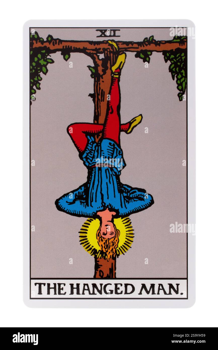 La carte de tarot homme pendu Banque D'Images