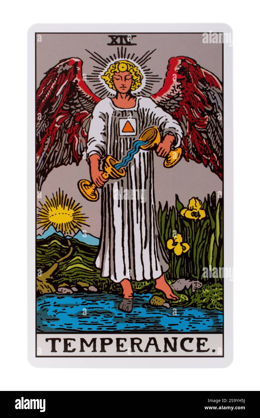 Carte de tarot tempérance Banque D'Images