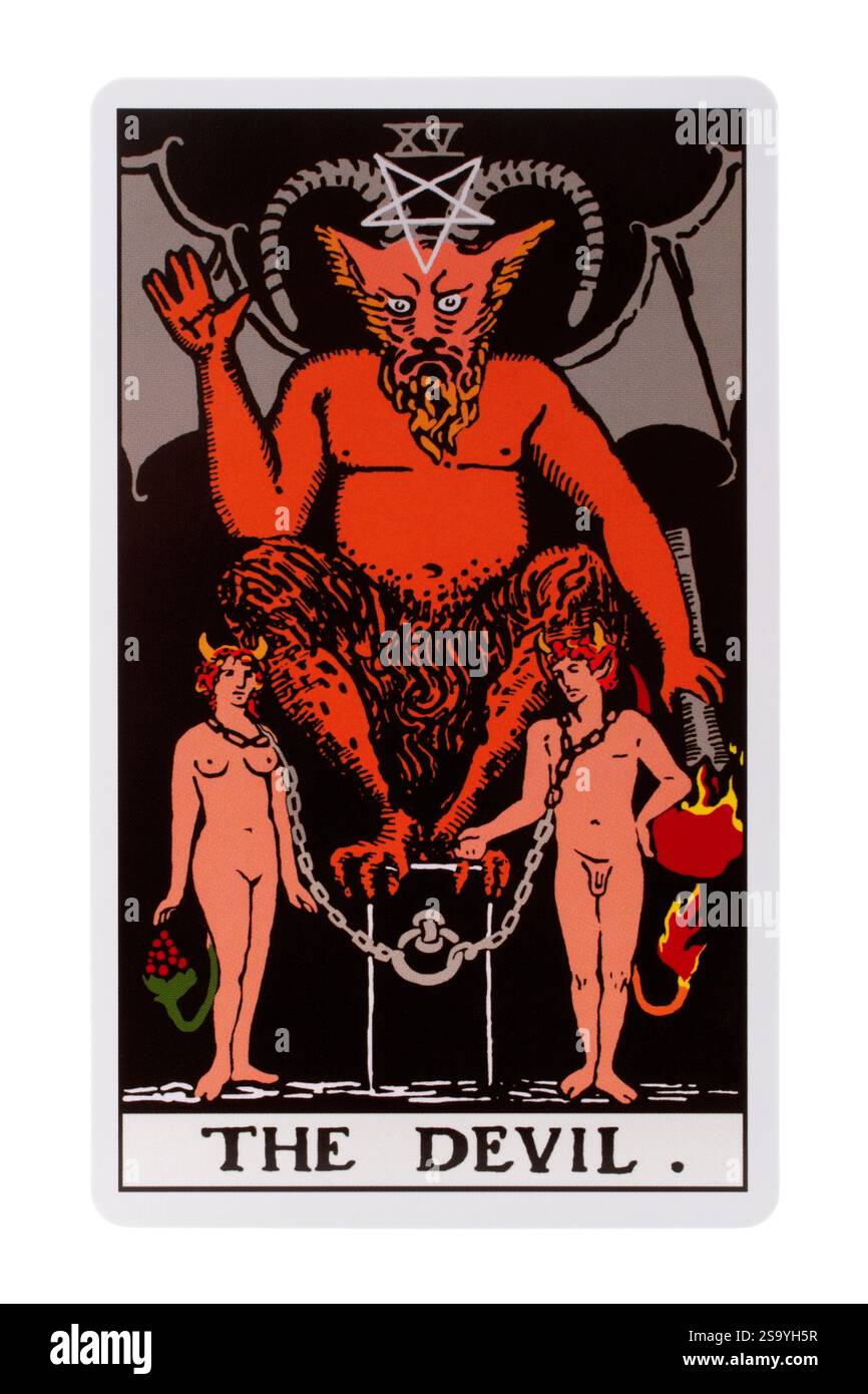 La carte du tarot diable Banque D'Images