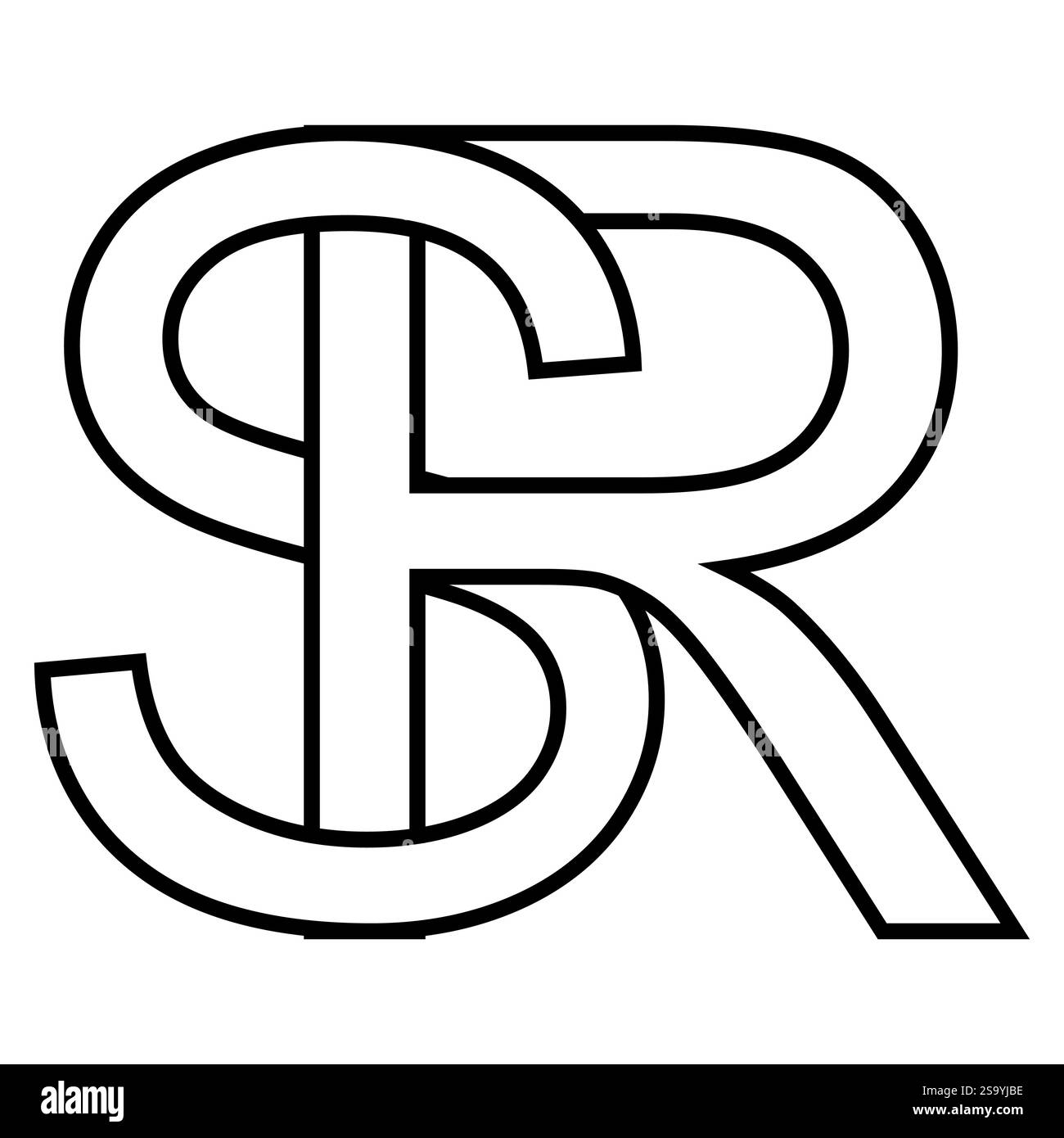 Logo icône sr rs, double lettre logotype R s Illustration de Vecteur
