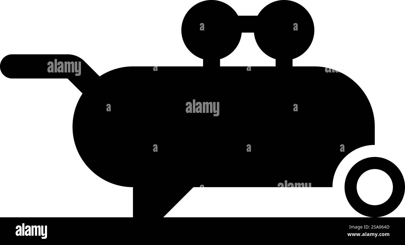Icône pneumatique de compresseur d'air icône de vecteur de couleur noire illustration d'image plat style simple. Icône pneumatique de compresseur d'air icône de vecteur de couleur noire illustration d'image plat style Illustration de Vecteur