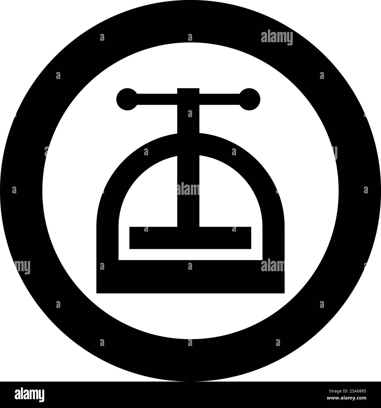 Manuel appuyez sur l'icône dans le cercle rond noir illustration vectorielle image de contour solide style simple. Manuel appuyez sur l'icône dans le cercle rond noir illustration vectorielle image vectorielle style plein contour Illustration de Vecteur