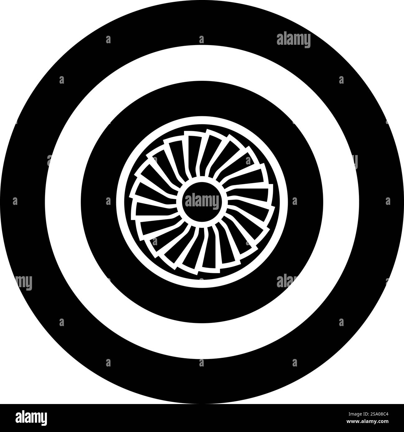 Turbine avion turbomachine moteur avion à réaction icône d'avion de soufflante en cercle rond couleur noire illustration vectorielle image de contour solide style simple. Turbine avion turbomachine turboréacteur moteur avion icône d'avion de soufflante en cercle rond couleur noire illustration vectorielle image plein style de contour Illustration de Vecteur
