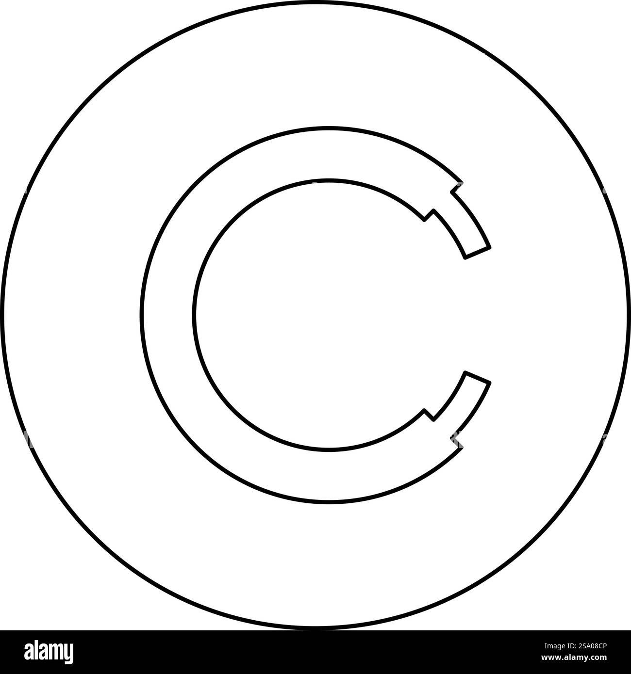 Ligne de corde Hawser câble électrique cercle forme pour l'icône de voiture dans le cercle rond noir illustration vectorielle image contour ligne de contour mince style simple. Forme de cercle électrique de câble de Hawser de ligne de corde pour l'icône de voiture dans le cercle rond noir illustration vectorielle d'image de contour de ligne de contour mince style Illustration de Vecteur