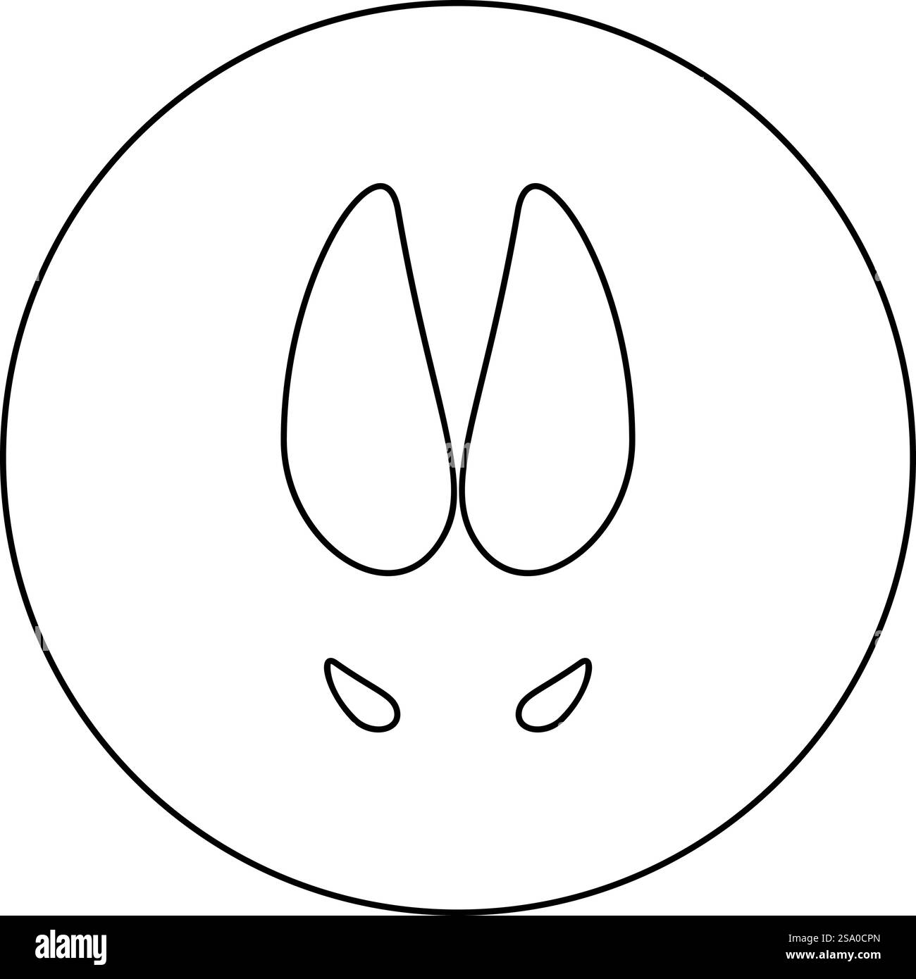 Hoof Print Wild sanglier icône de porc en cercle rond noir illustration vectorielle image contour ligne de contour mince style simple. Hoof Imprimer sanglier icône de porc en cercle rond noir illustration vectorielle de couleur noire image contour ligne de contour style mince Illustration de Vecteur