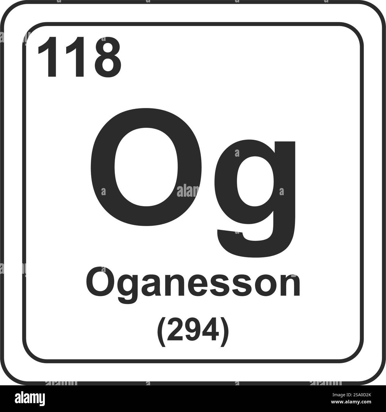 Symbole chimique pour icône Oganesson Illustration de Vecteur