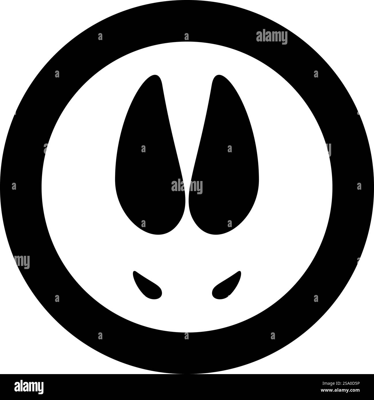 Hoof Print Wild sanglier icône de porc en cercle rond noir illustration vectorielle image de contour solide style simple. Hoof Print Wild sanglier Hog icône dans le cercle rond noir illustration vectorielle image de contour solide style Illustration de Vecteur