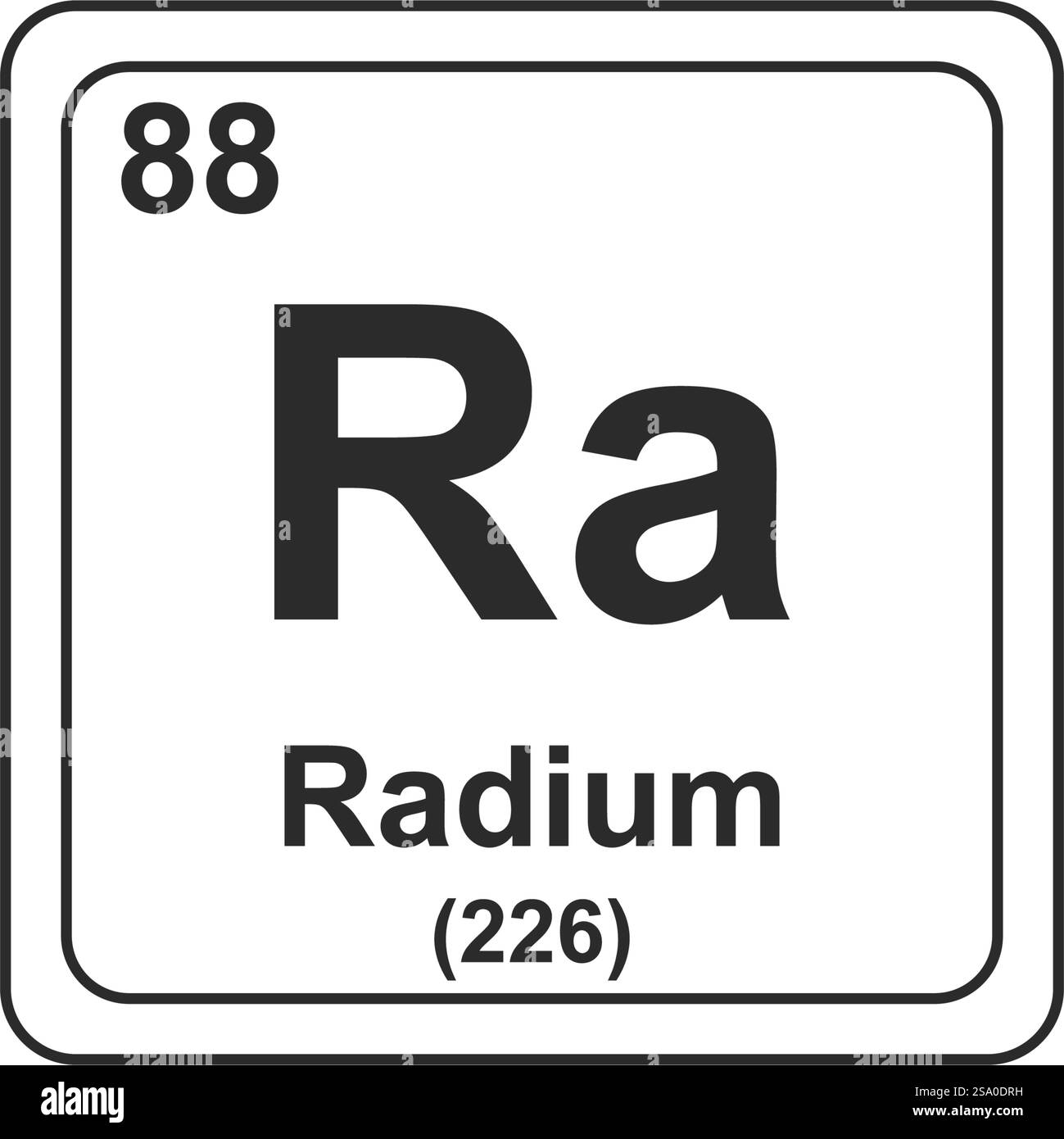 Symbole chimique pour l'icône Radium Illustration de Vecteur