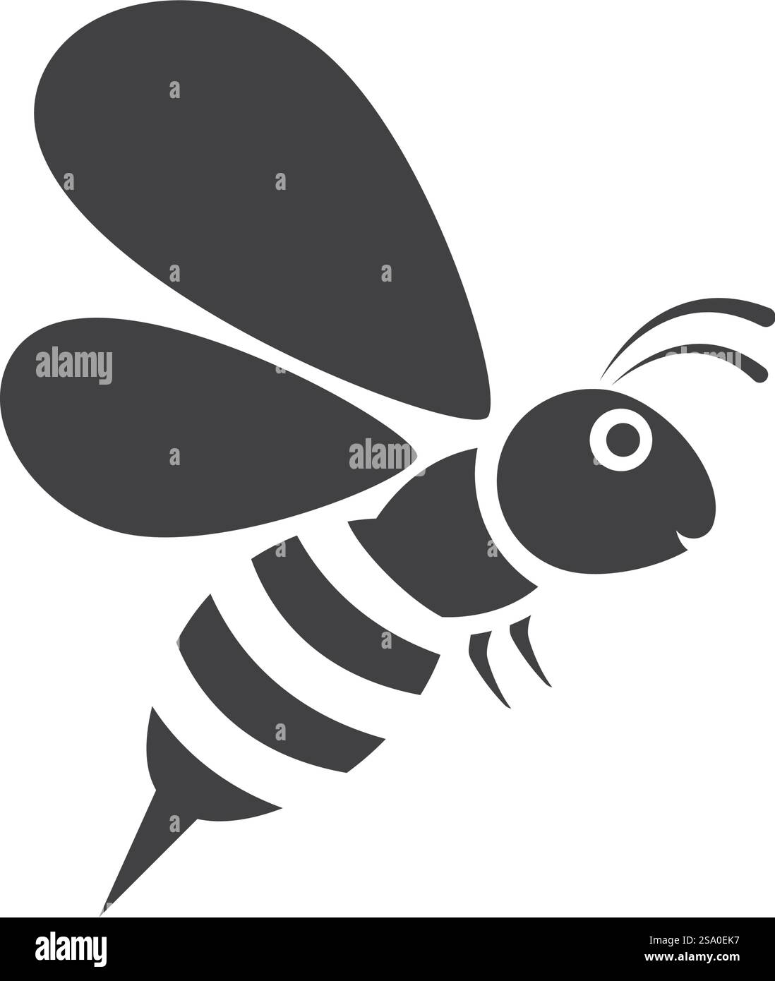 Bee logo icône vecteur design plat eps 10 Illustration de Vecteur