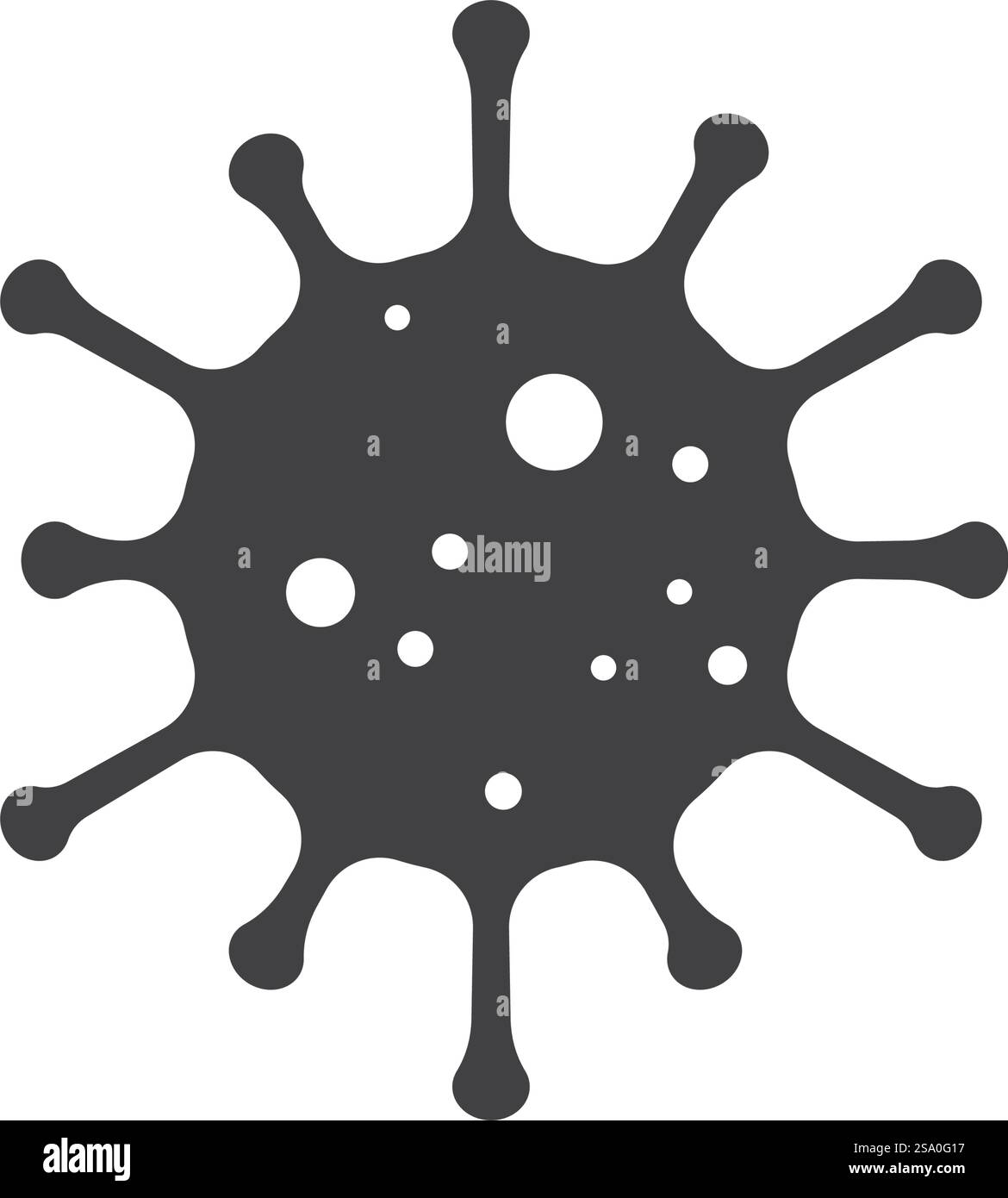 Conception plate de vecteur d'icône de virus probiotique bactérien Illustration de Vecteur