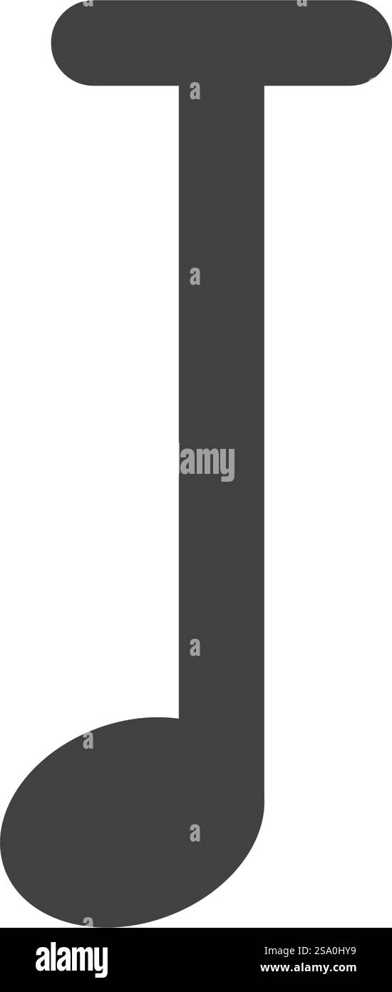 Notez la musique avec la conception initiale du logo de lettre Illustration de Vecteur