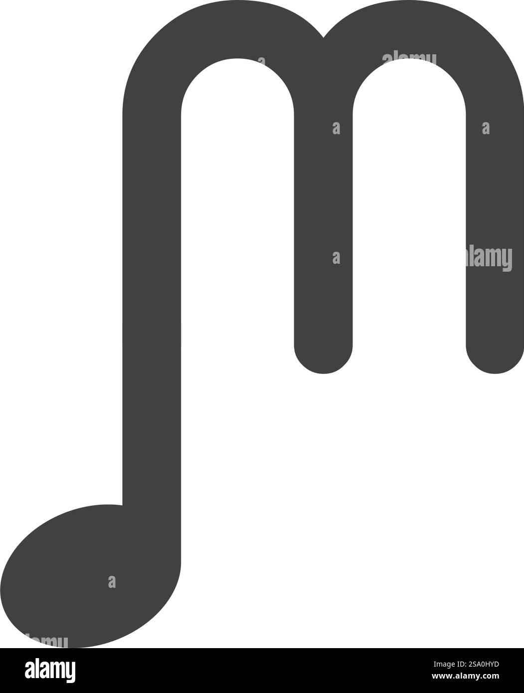 Notez la musique avec la conception initiale du logo de lettre Illustration de Vecteur