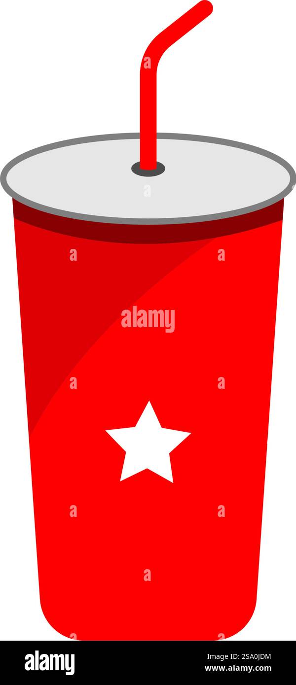 Motif plat emblématique de tasse rouge Illustration de Vecteur