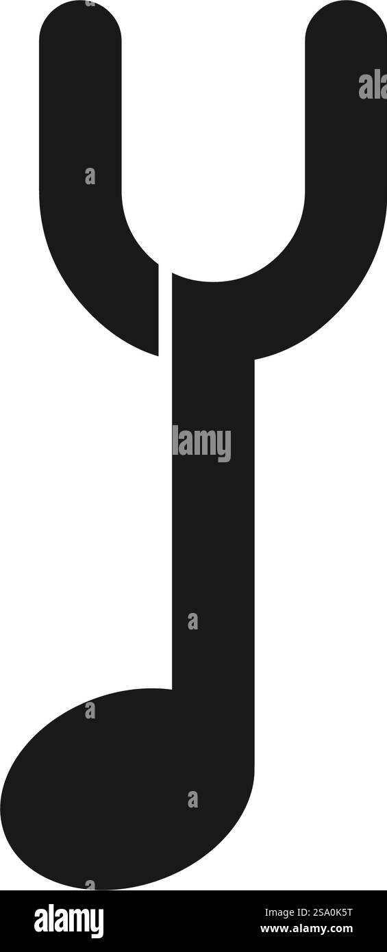 Notez la musique avec la conception initiale du logo de lettre Illustration de Vecteur