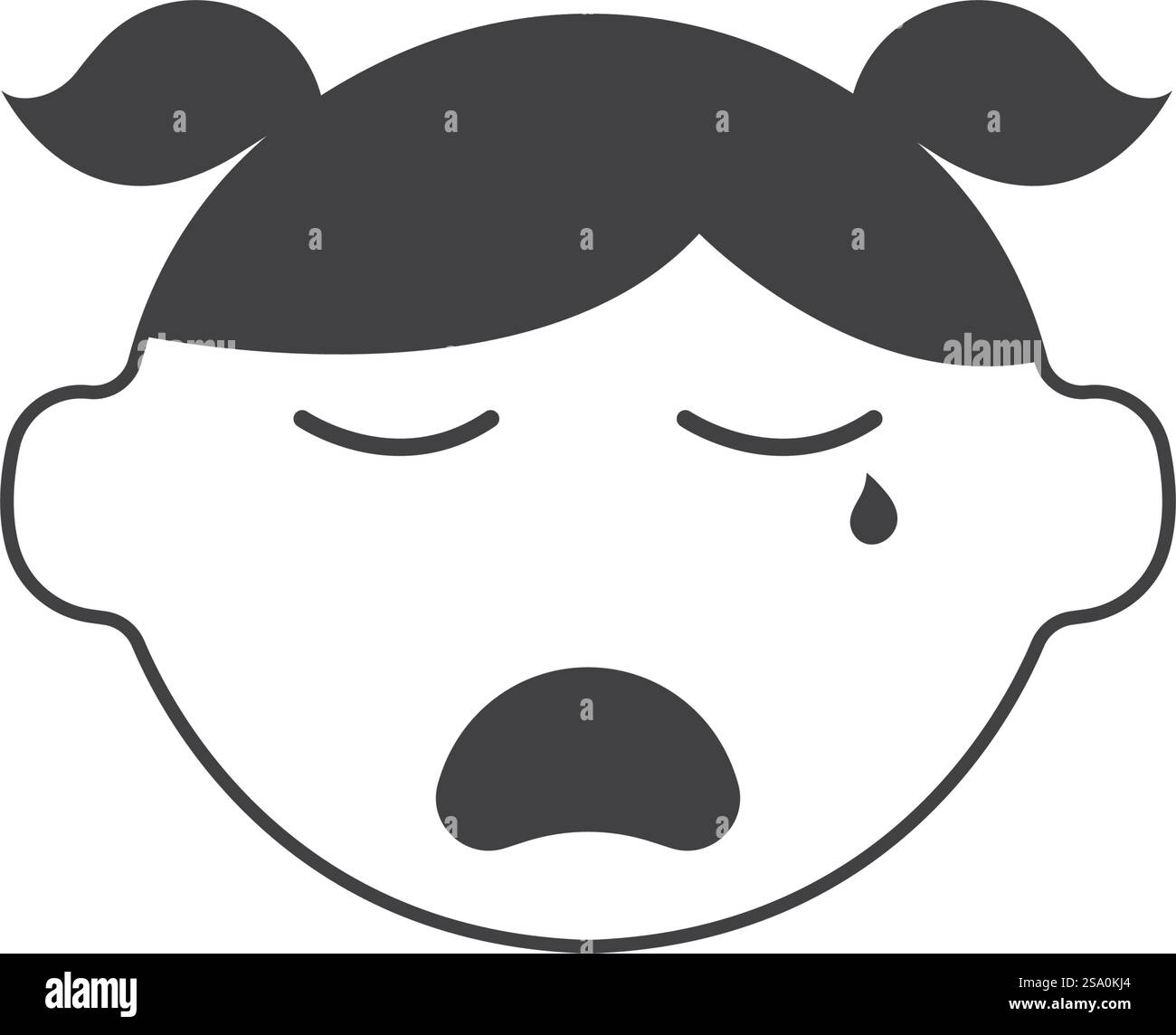 Baby visage expressions icône plate Illustration de Vecteur