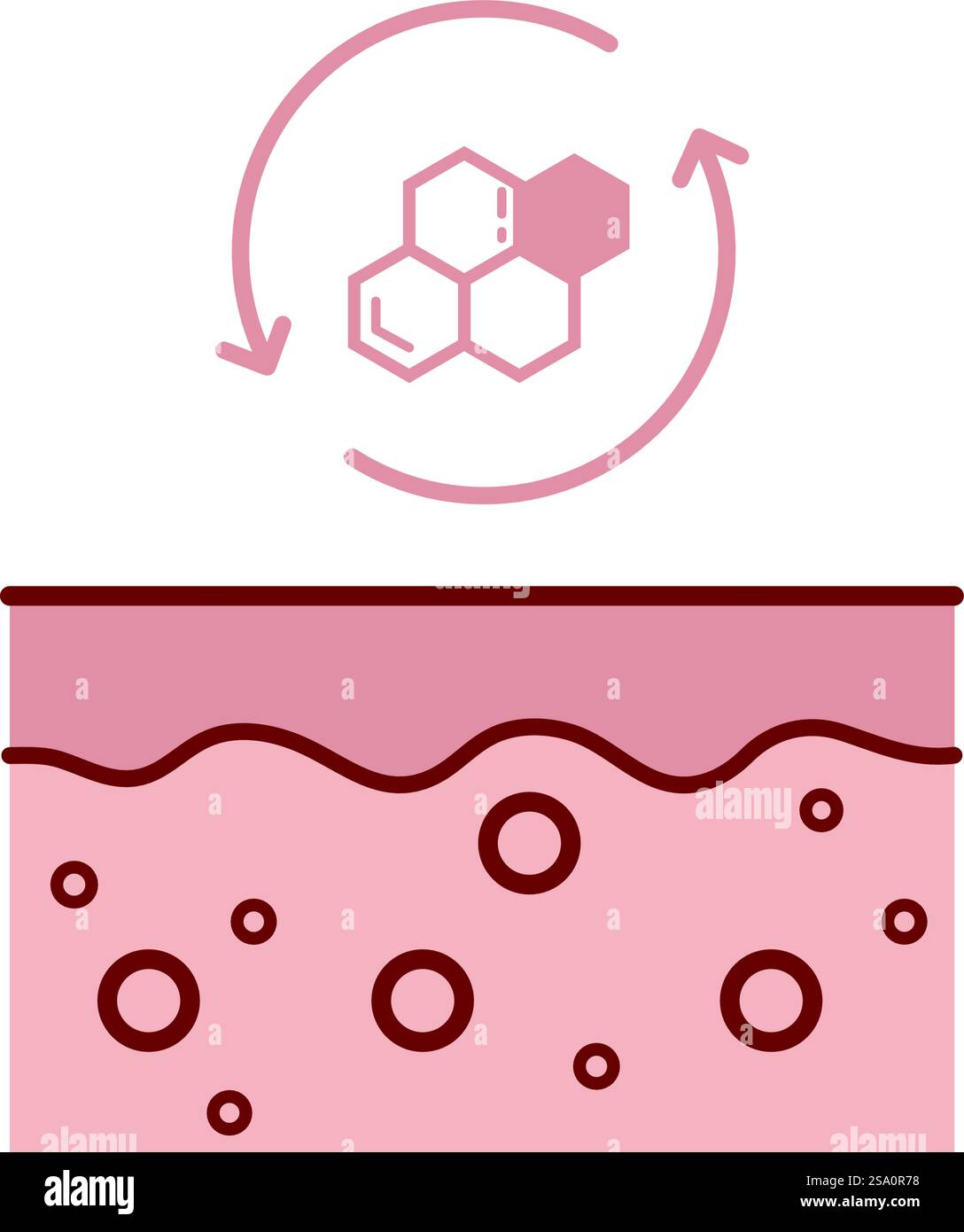 Le motif en nid d'abeilles symbolise le processus de renouvellement de la peau. Convient pour les produits de soins de la peau, les blogs de beauté, les publicités de spa, les cliniques de dermatologie, les magazines de santé. Illustration de Vecteur