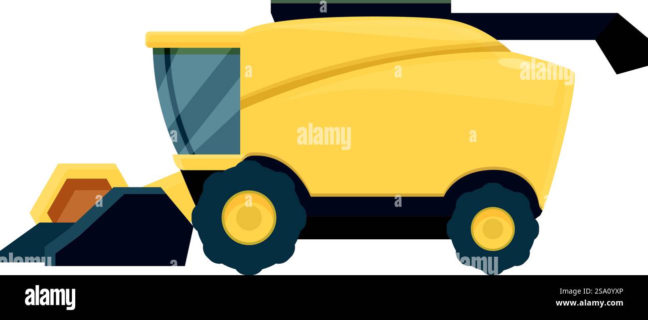 Vecteur de dessin animé d'icône de moissonneuse-batteuse d'été. Véhicule agricole rural. Machine agricole. Vecteur de dessin animé d'icône de moissonneuse-batteuse d'été. Véhicule agricole rural Illustration de Vecteur