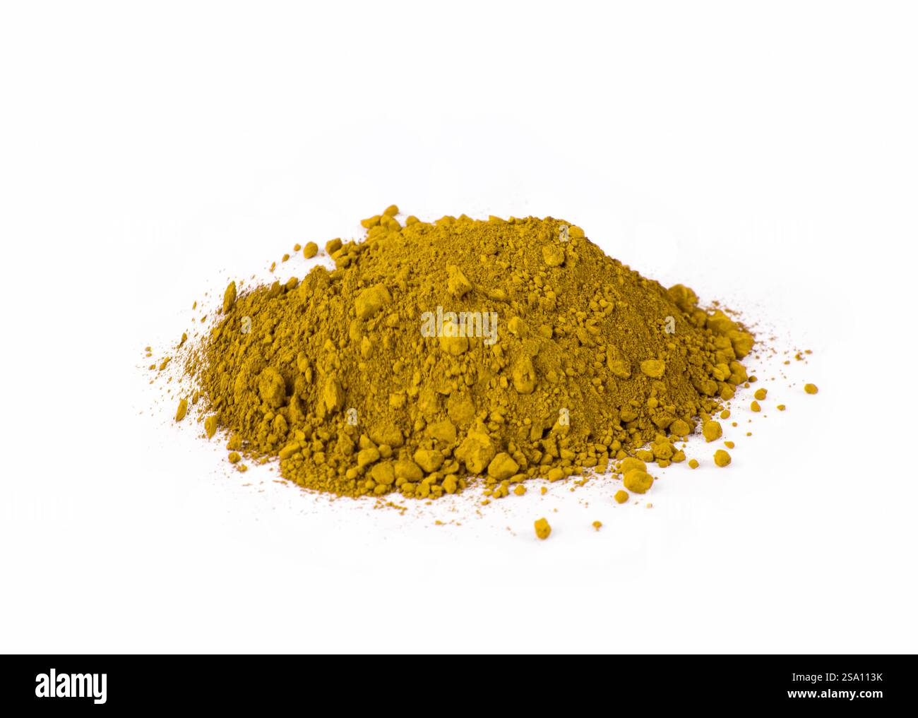 Substance pulvérulente jaune utilisée dans les applications culinaires et médicinales Banque D'Images