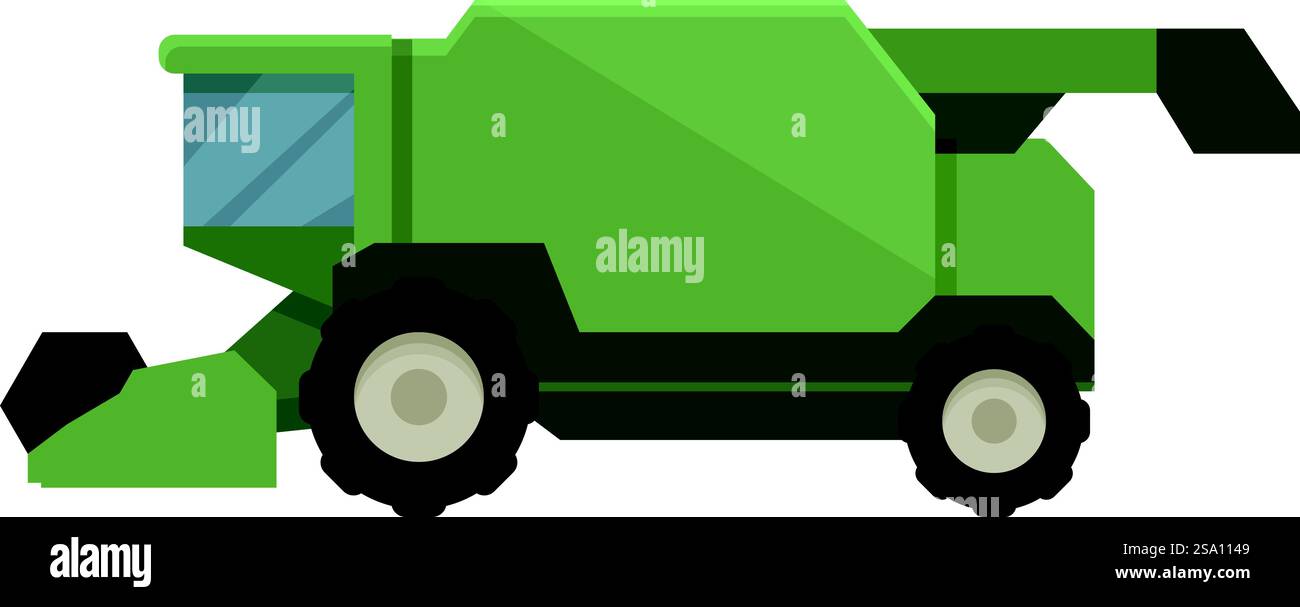 Vecteur de dessin animé d'icône de tracteur de moissonneuse-batteuse. Industrie automobile. Machinerie lourde. Vecteur de dessin animé d'icône de tracteur de moissonneuse-batteuse. Industrie automobile Illustration de Vecteur