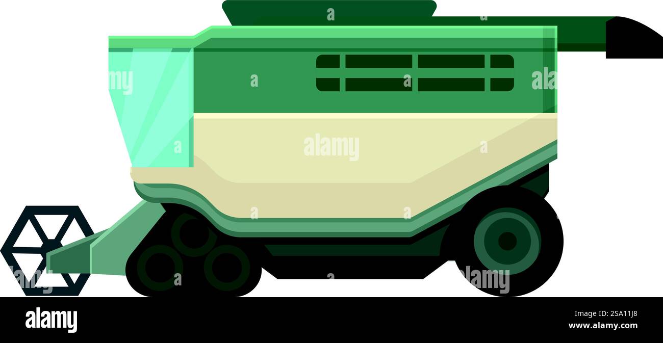 Vecteur de dessin animé d'icône d'équipement de moissonneuse-batteuse. Champ rural. Transporter un véhicule lourd. Vecteur de dessin animé d'icône d'équipement de moissonneuse-batteuse. Champ rural Illustration de Vecteur