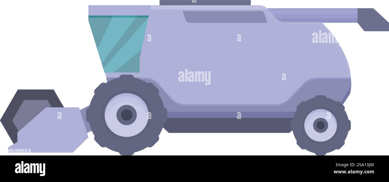Vecteur de dessin animé d'icône de moissonneuse-batteuse agricole. Véhicule planteur. Champ rural. Vecteur de dessin animé d'icône de moissonneuse-batteuse agricole. Véhicule planteur Illustration de Vecteur