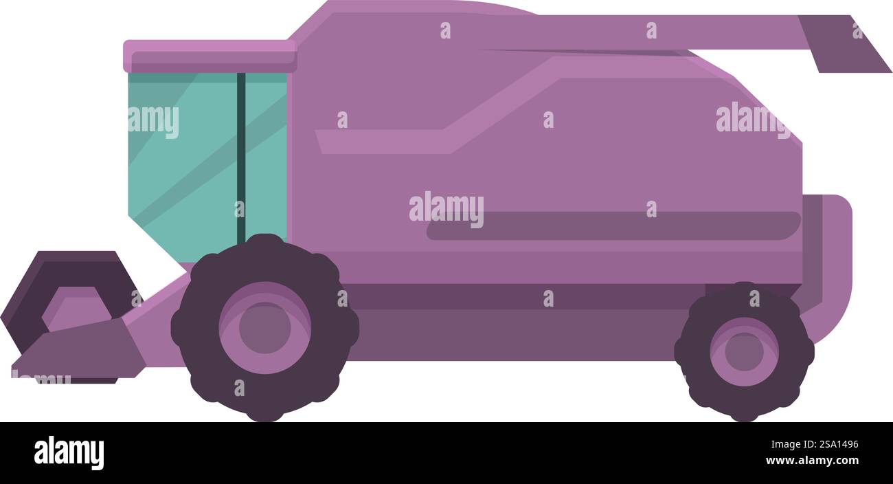Vecteur de dessin animé d'icône de machine de moissonneuse-batteuse. Industrie lourde. Village de transport. Vecteur de dessin animé d'icône de machine de moissonneuse-batteuse. Industrie lourde Illustration de Vecteur