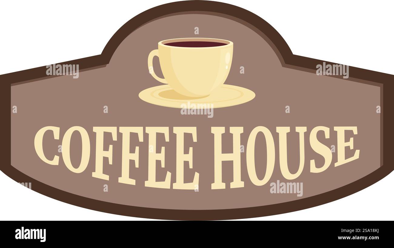 Vecteur de dessin animé d'icône de café. Boutique de rue. Terrasse Avenue. Vecteur de dessin animé d'icône de café. Boutique de rue Illustration de Vecteur