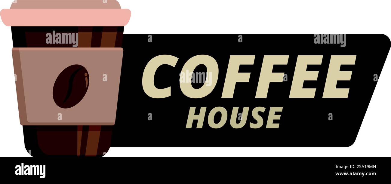 Vecteur de dessin animé d'icône de café de rue. Tasse à haricots. Bar taverne. Vecteur de dessin animé d'icône de café de rue. Tasse à haricots Illustration de Vecteur