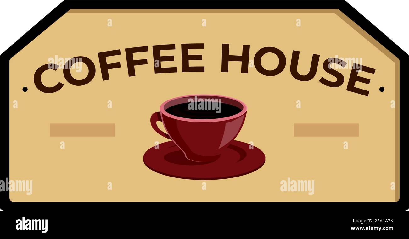 Vecteur de dessin animé d'icône de bannière de tasse à café. Cafétéria de rue. Magasin de boulangerie. Vecteur de dessin animé d'icône de bannière de tasse à café. Cafétéria de rue Illustration de Vecteur